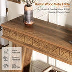 70.87-Inch Extra Long Entryway Table, 2-Tier Narrow Console Table with Storage - 70.87 D x 11.81 W x 31.5 H