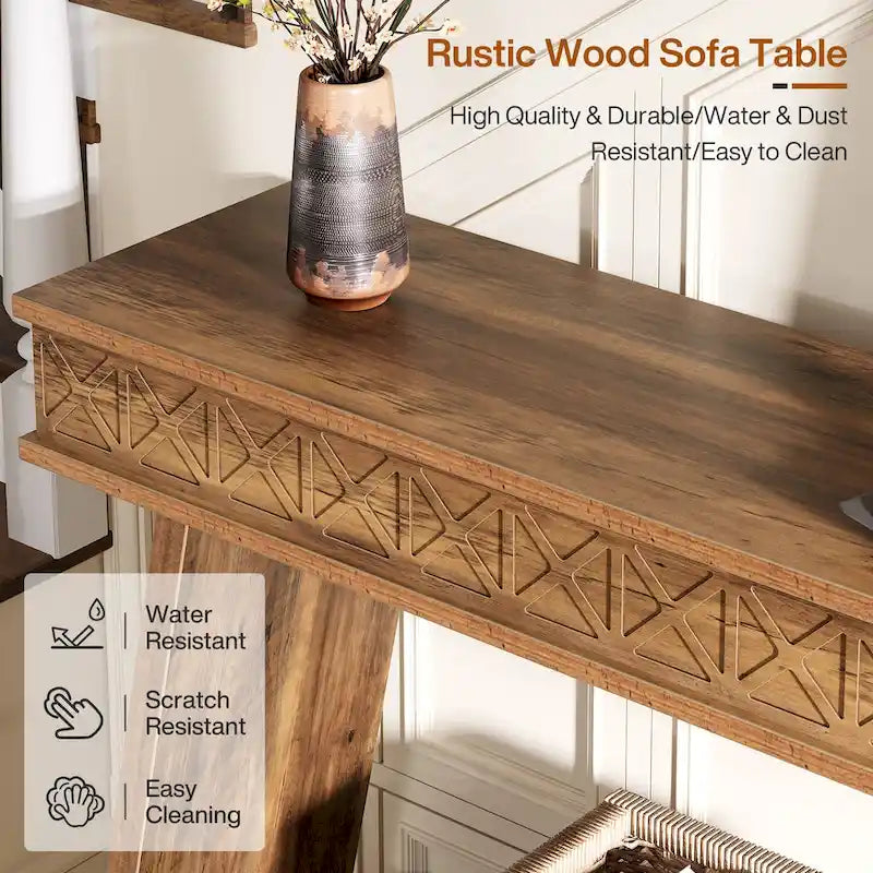 70.87-Inch Extra Long Entryway Table, 2-Tier Narrow Console Table with Storage - 70.87 D x 11.81 W x 31.5 H