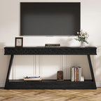 70.87-Inch Extra Long Entryway Table, 2-Tier Narrow Console Table with Storage - 70.87 D x 11.81 W x 31.5 H