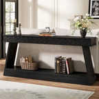 70.87-Inch Extra Long Entryway Table, 2-Tier Narrow Console Table with Storage - 70.87 D x 11.81 W x 31.5 H