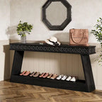 70.87-Inch Extra Long Entryway Table, 2-Tier Narrow Console Table with Storage - 70.87 D x 11.81 W x 31.5 H