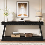 70.87-Inch Extra Long Entryway Table, 2-Tier Narrow Console Table with Storage - 70.87 D x 11.81 W x 31.5 H