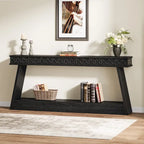 70.87-Inch Extra Long Entryway Table, 2-Tier Narrow Console Table with Storage - 70.87 D x 11.81 W x 31.5 H