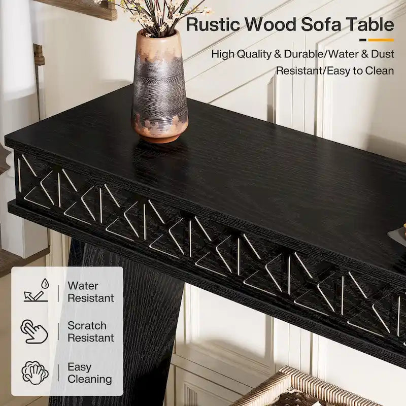 70.87-Inch Extra Long Entryway Table, 2-Tier Narrow Console Table with Storage - 70.87 D x 11.81 W x 31.5 H