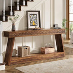 70.87-Inch Extra Long Entryway Table, 2-Tier Narrow Console Table with Storage - 70.87 D x 11.81 W x 31.5 H