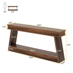 70.87-Inch Extra Long Entryway Table, 2-Tier Narrow Console Table with Storage - 70.87 D x 11.81 W x 31.5 H