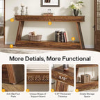 70.87-Inch Extra Long Entryway Table, 2-Tier Narrow Console Table with Storage - 70.87 D x 11.81 W x 31.5 H