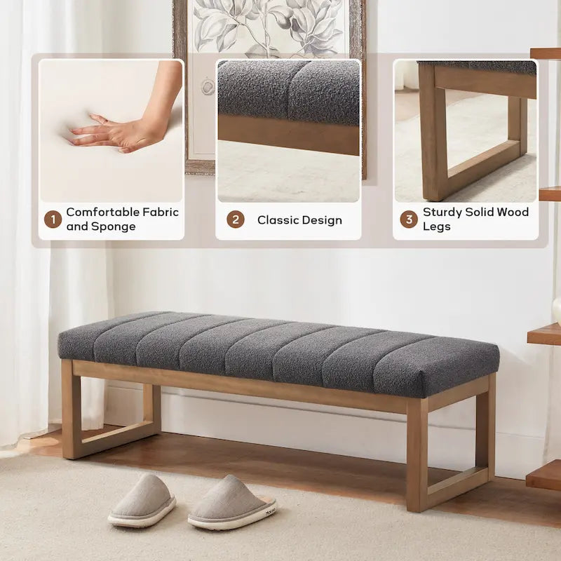 45  Entryway Upholstered Bench Shoe Rack Bench