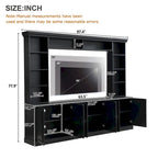 97.4W Mid-Century TV Stand with Bookshelves, Adjustable Shelf & Bridge - Entertainment Center for TVs Up to 70