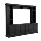 97.4W Mid-Century TV Stand with Bookshelves, Adjustable Shelf & Bridge - Entertainment Center for TVs Up to 70