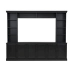 97.4W Mid-Century TV Stand with Bookshelves, Adjustable Shelf & Bridge - Entertainment Center for TVs Up to 70