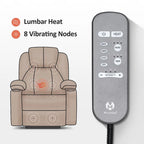 MCombo Large Power Lift Recliner Leather Chair with Massage, Heat, Cup Holders,Extended Footrest, Leather 7516