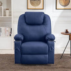 MCombo Large Power Lift Recliner Leather Chair with Massage, Heat, Cup Holders,Extended Footrest, Leather 7516