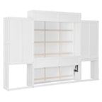 All-in-one Murphy Bed with Desk, Vanity and Wardrobe Queen Folding Bed