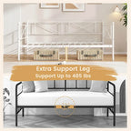 Gymax Twin Size Metal Daybed Modern Platform Bed w/ Heavy-duty Metal