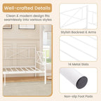 Gymax Twin Size Metal Daybed Modern Platform Bed w/ Heavy-duty Metal