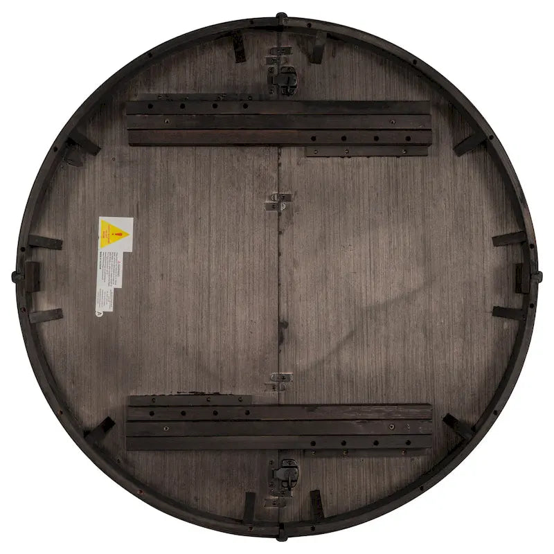 5-Piece Farmhouse Dining Table Set Wood Round Extendable Dining Table and Chair Sets with Nailheads Chairs for Dining Room