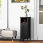 Gymax Bathroom Storage Organizer Narrow Floor Cabinet w/ 2-Tier