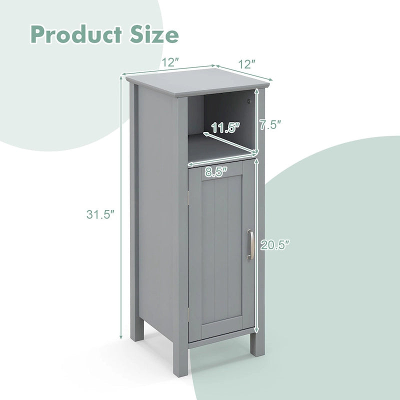 Gymax Bathroom Storage Organizer Narrow Floor Cabinet w/ 2-Tier