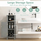 Gymax Bathroom Storage Organizer Narrow Floor Cabinet w/ 2-Tier