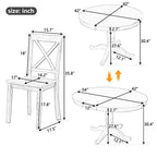Modern Dining Table Set for 4 with Round Table and 4 Kitchen Room Chairs, 5 Piece Kitchen Table Set for Dining Room