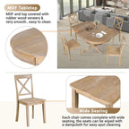 Modern Dining Table Set for 4 with Round Table and 4 Kitchen Room Chairs, 5 Piece Kitchen Table Set for Dining Room
