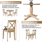 Modern Dining Table Set for 4 with Round Table and 4 Kitchen Room Chairs, 5 Piece Kitchen Table Set for Dining Room