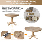 Modern Dining Table Set for 4 with Round Table and 4 Kitchen Room Chairs, 5 Piece Kitchen Table Set for Dining Room