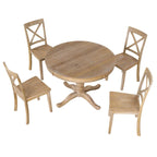Modern Dining Table Set for 4 with Round Table and 4 Kitchen Room Chairs, 5 Piece Kitchen Table Set for Dining Room