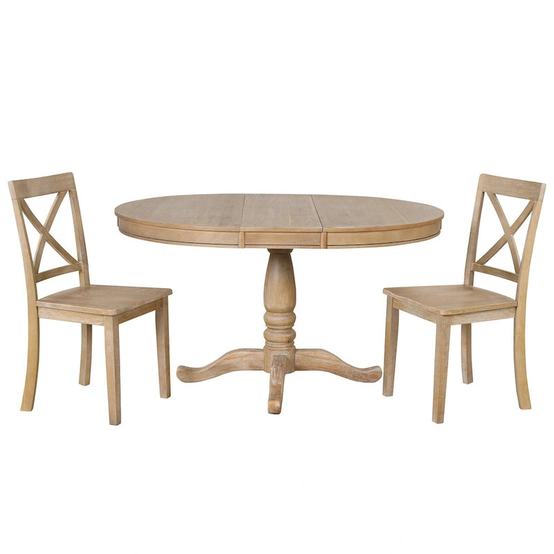 Modern Dining Table Set for 4 with Round Table and 4 Kitchen Room Chairs, 5 Piece Kitchen Table Set for Dining Room