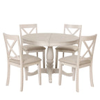 Modern Dining Table Set for 4 with Round Table and 4 Kitchen Room Chairs, 5 Piece Kitchen Table Set for Dining Room
