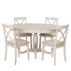 Modern Dining Table Set for 4 with Round Table and 4 Kitchen Room Chairs, 5 Piece Kitchen Table Set for Dining Room