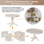 Modern Dining Table Set for 4 with Round Table and 4 Kitchen Room Chairs, 5 Piece Kitchen Table Set for Dining Room