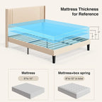 Twin/Full/Queen/King Bed Frame with Wingback Headboard, Upholstered Platform Bed