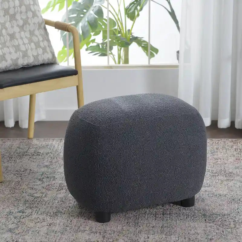 KINWELL 23  Wide Boucle Upholstered Footstool Ottoman Sofa Chair Footrest