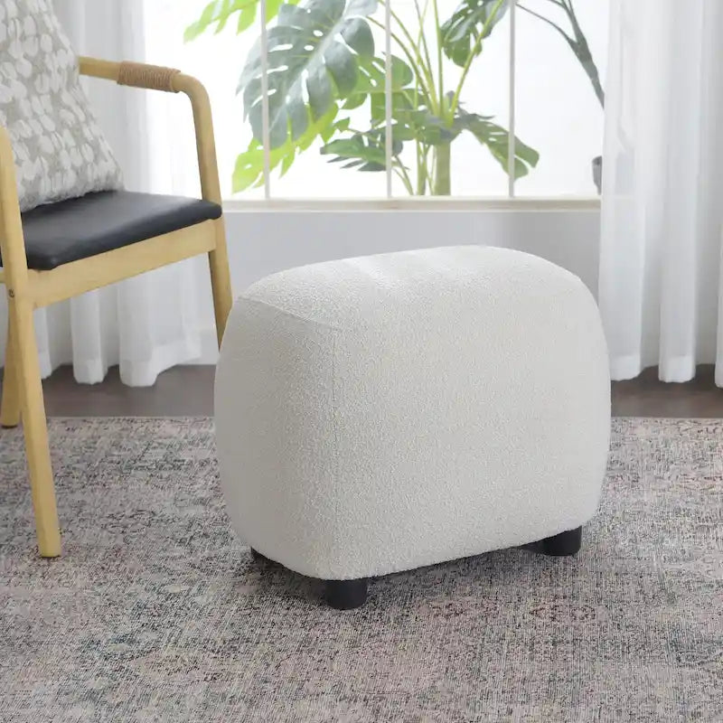 KINWELL 23  Wide Boucle Upholstered Footstool Ottoman Sofa Chair Footrest