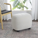 KINWELL 23  Wide Boucle Upholstered Footstool Ottoman Sofa Chair Footrest