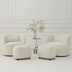 KINWELL 23  Wide Boucle Upholstered Footstool Ottoman Sofa Chair Footrest