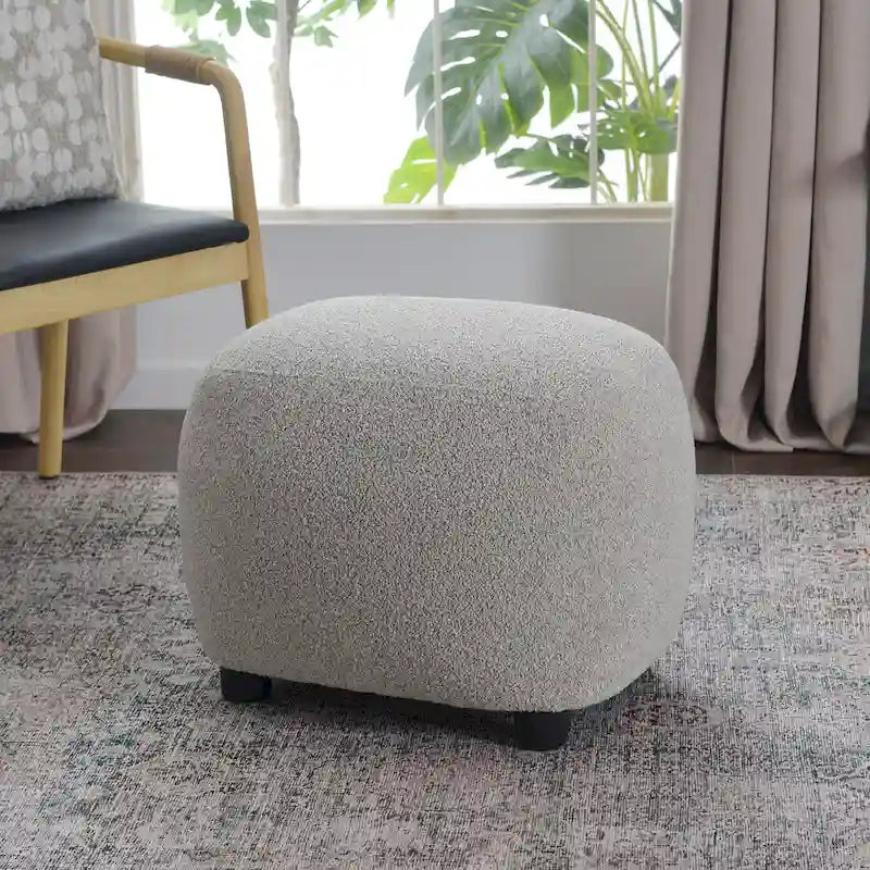 KINWELL 23  Wide Boucle Upholstered Footstool Ottoman Sofa Chair Footrest