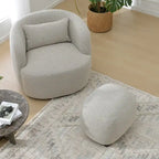 KINWELL 23  Wide Boucle Upholstered Footstool Ottoman Sofa Chair Footrest