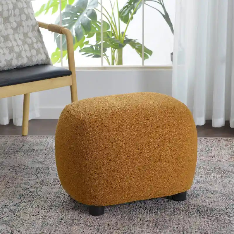 KINWELL 23  Wide Boucle Upholstered Footstool Ottoman Sofa Chair Footrest