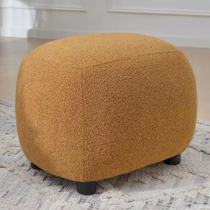 KINWELL 23  Wide Boucle Upholstered Footstool Ottoman Sofa Chair Footrest