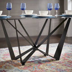 Marfa 69 Black Metal Gray Glass 6-person Dining Table by iNSPIRE Q Modern