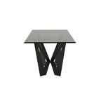 Marfa 69 Black Metal Gray Glass 6-person Dining Table by iNSPIRE Q Modern