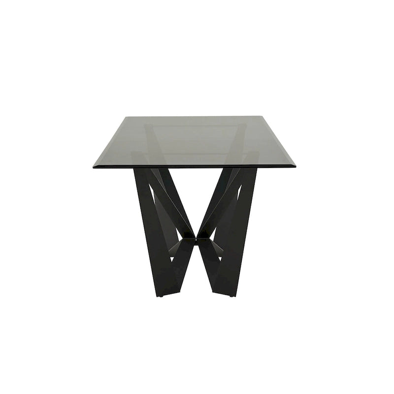 Marfa 69 Black Metal Gray Glass 6-person Dining Table by iNSPIRE Q Modern