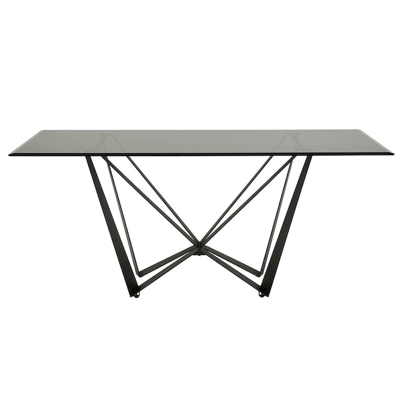 Marfa 69 Black Metal Gray Glass 6-person Dining Table by iNSPIRE Q Modern