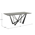 Marfa 69 Black Metal Gray Glass 6-person Dining Table by iNSPIRE Q Modern