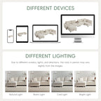 140 Corduroy U-Shaped Modular Sectional Sofa with Storage Ottoman & Console,and USB Charger, Cup Holders & 30 Wide Seats