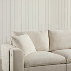 140 Corduroy U-Shaped Modular Sectional Sofa with Storage Ottoman & Console,and USB Charger, Cup Holders & 30 Wide Seats