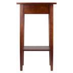 29.5  Warm Antique Walnut Accent Table with Drawer and Shelf
